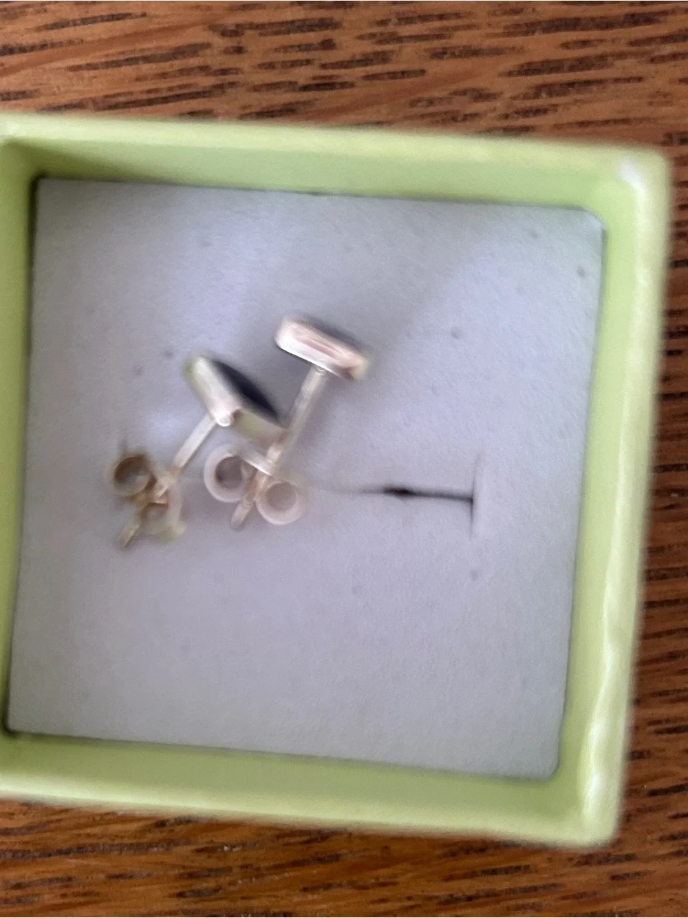 Sterling and lapis square stud earrings. Brand new